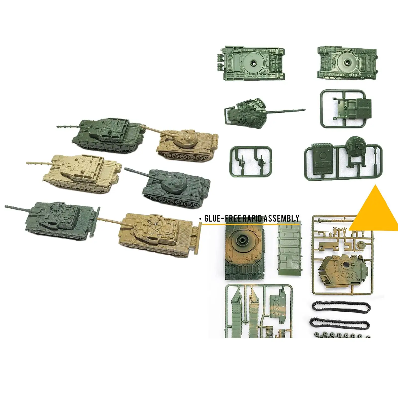 

6 Pieces Tank Model Toy Building Kit 1/144 Miniature Collectibles Tabletop Decoration Armored Vehicles for Children Adults Boys
