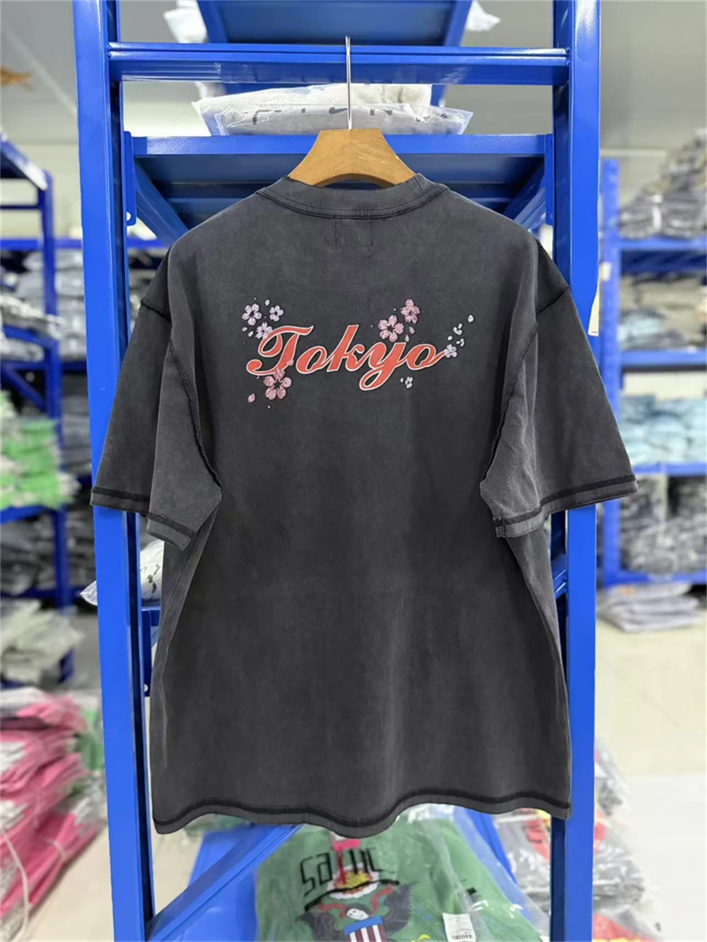 False Summer Vintage Washed High Street Casual Pattern Printed Sports Rock Short Sleeve Cotton Versatile Loose T-shirt Oversize