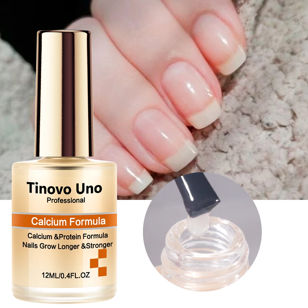 Tinovo Uno Calcium Boost Base Coat Proteïne Formule Nagels Groei Langer Sterkere Foundation Normale Nagellak Voor Reparatie Nagels