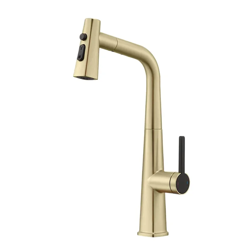 Kitchen pull-out faucet Brushed gold pull-out vegetable basin faucet