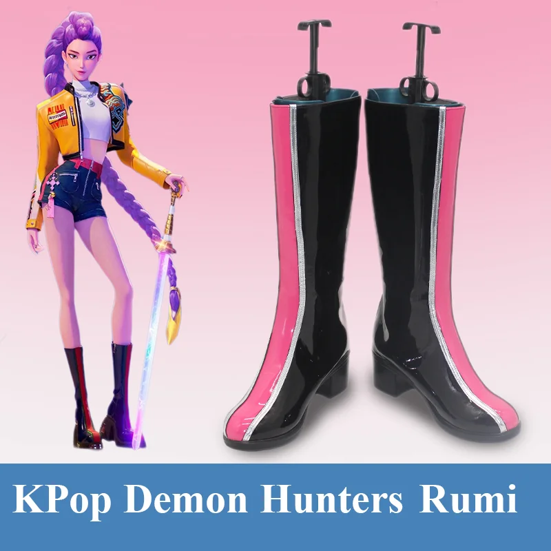 

Обувь для косплея аниме KPop Demon Hunters Rumi HUNTR/X Rumi Cos, обувь для Хэллоуина, вечеринки, комиксов, для взрослых, женщин и мужчин