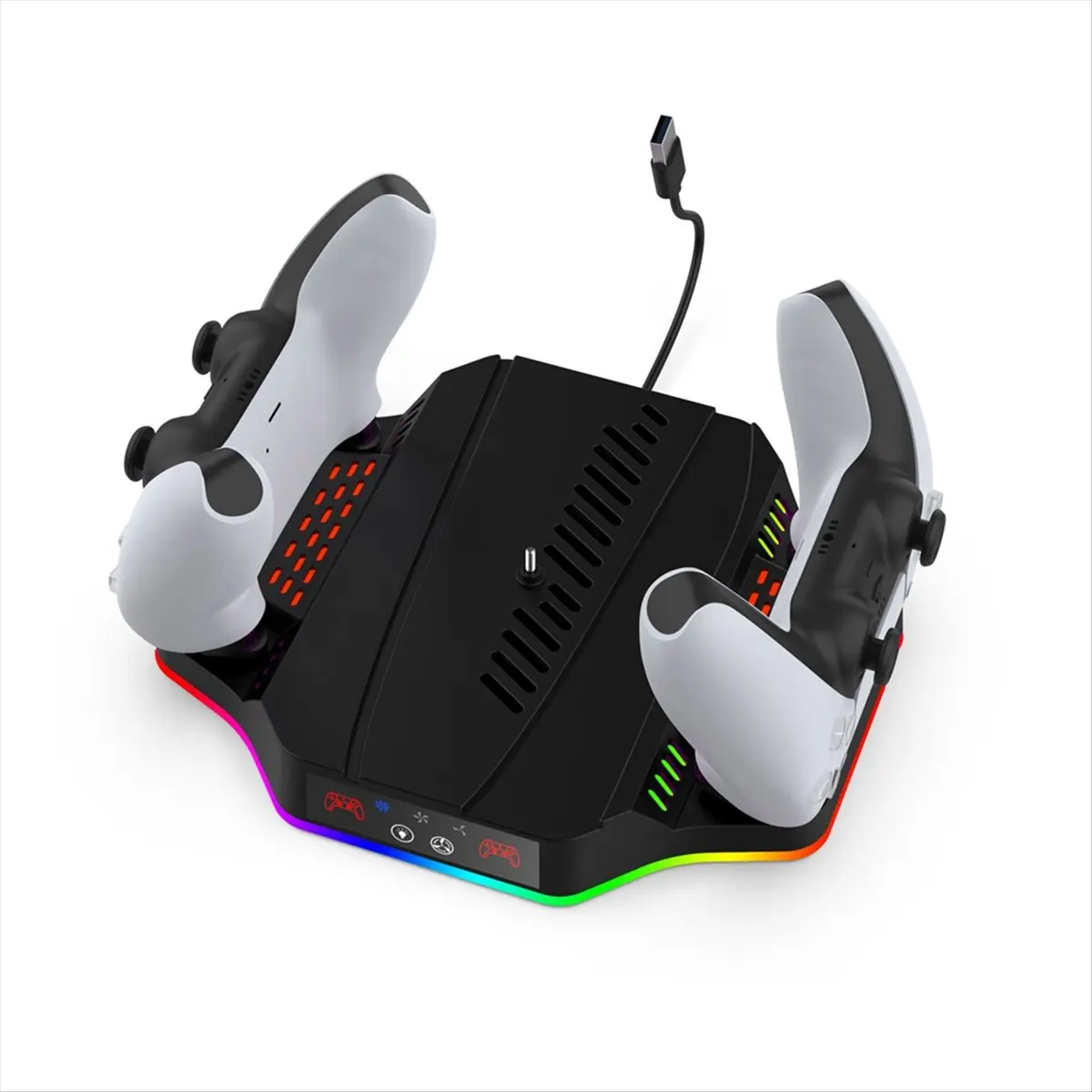 

Game Console Cooling Dock for Slim with RGB Colorful Ambient Light Portable Gamepad Charger