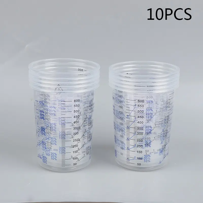 10Pcs 600ML Paint Mixing Calibrated Cup Plastic Paint Mixing Cups Mixing Pots For Accurate Mixing Of Paints And Liquids