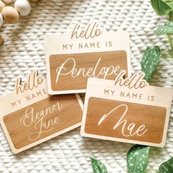Custom Newborn Birth Wooden Hello Personalized My Name is Baby Shower Nursery Gift Newborn Photo Prop For Announcement ,Birthday