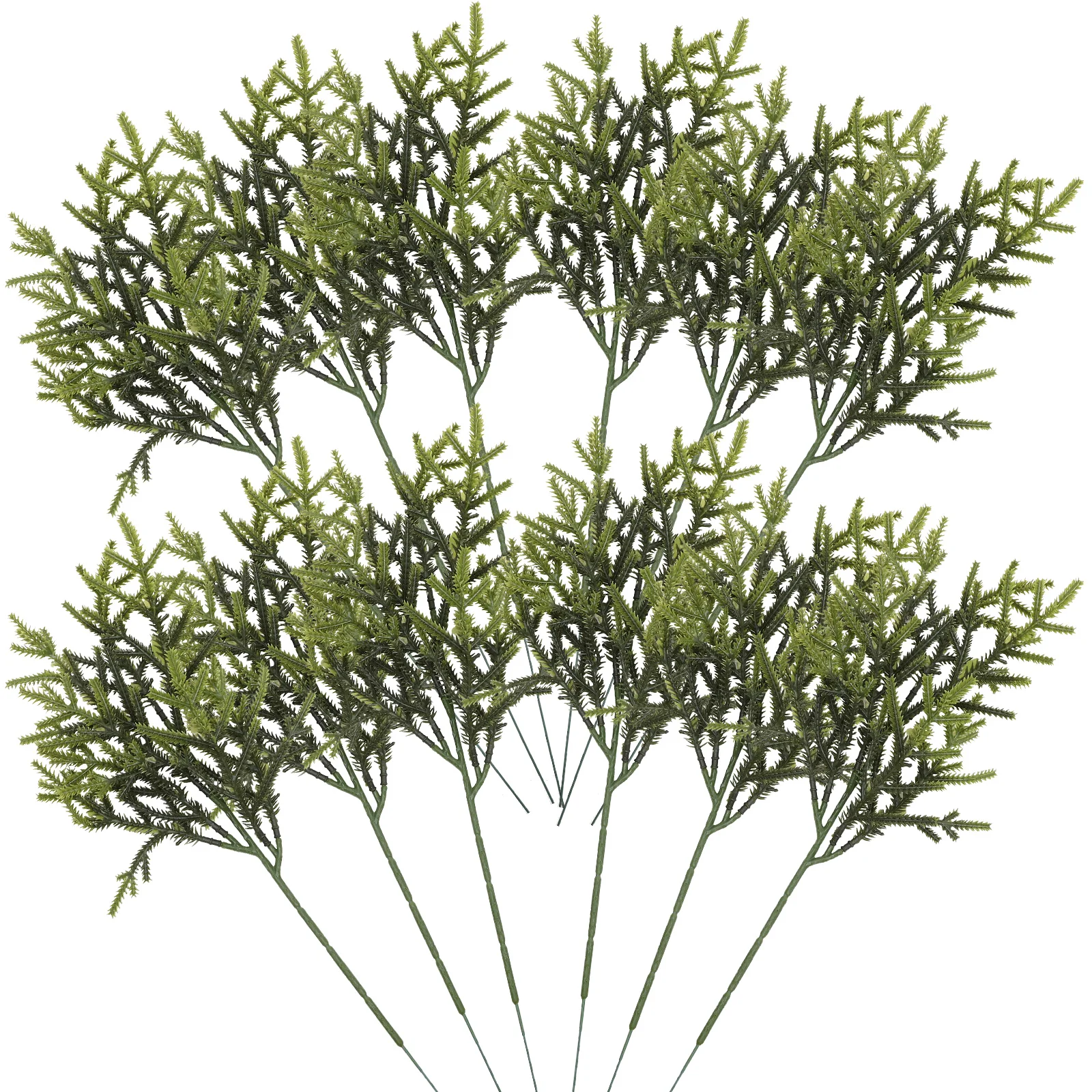 

12pcs Artificial Needles Stems Picks Simulated Pine Branches Christmas Decoration Craft Supplies Party Ornament Wreath Adornment