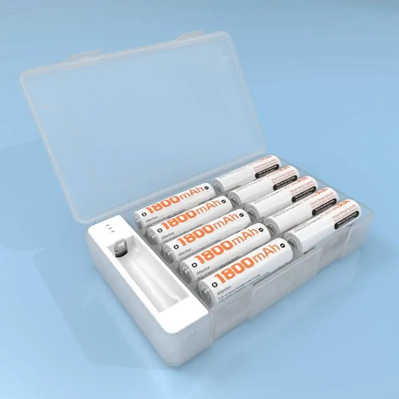 20CE Clear Battery Storage Case With Tester Holds Double/Trible A Cells Case Storage Box Batteries Storage Organizers