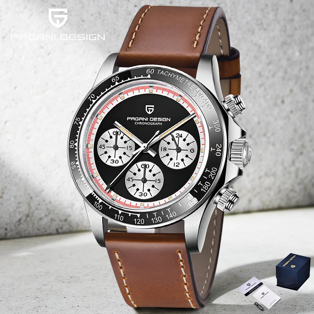 PAGANI DESIGN Men's Chronograph Multi functional Stainless Steel Waterproof Quartz Watch PD1676