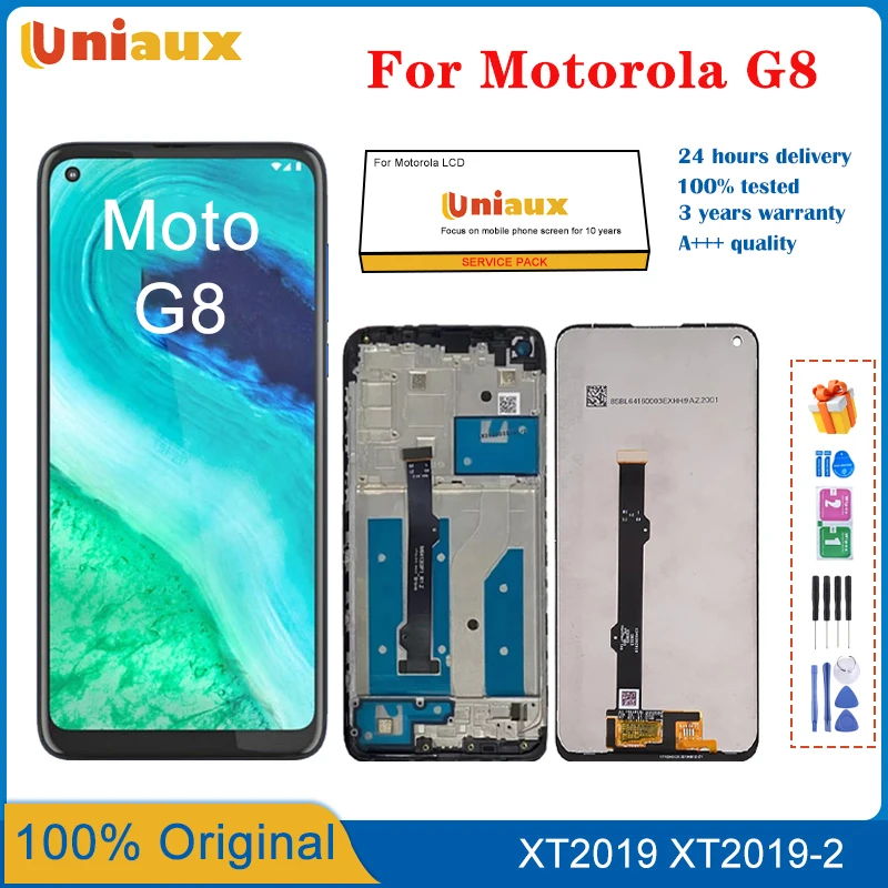 

6.4" For Motorola Moto G8 LCD Display Touch Screen Digitizer Assembly With Frame For Moto G8 Display Replacement Repair Parts