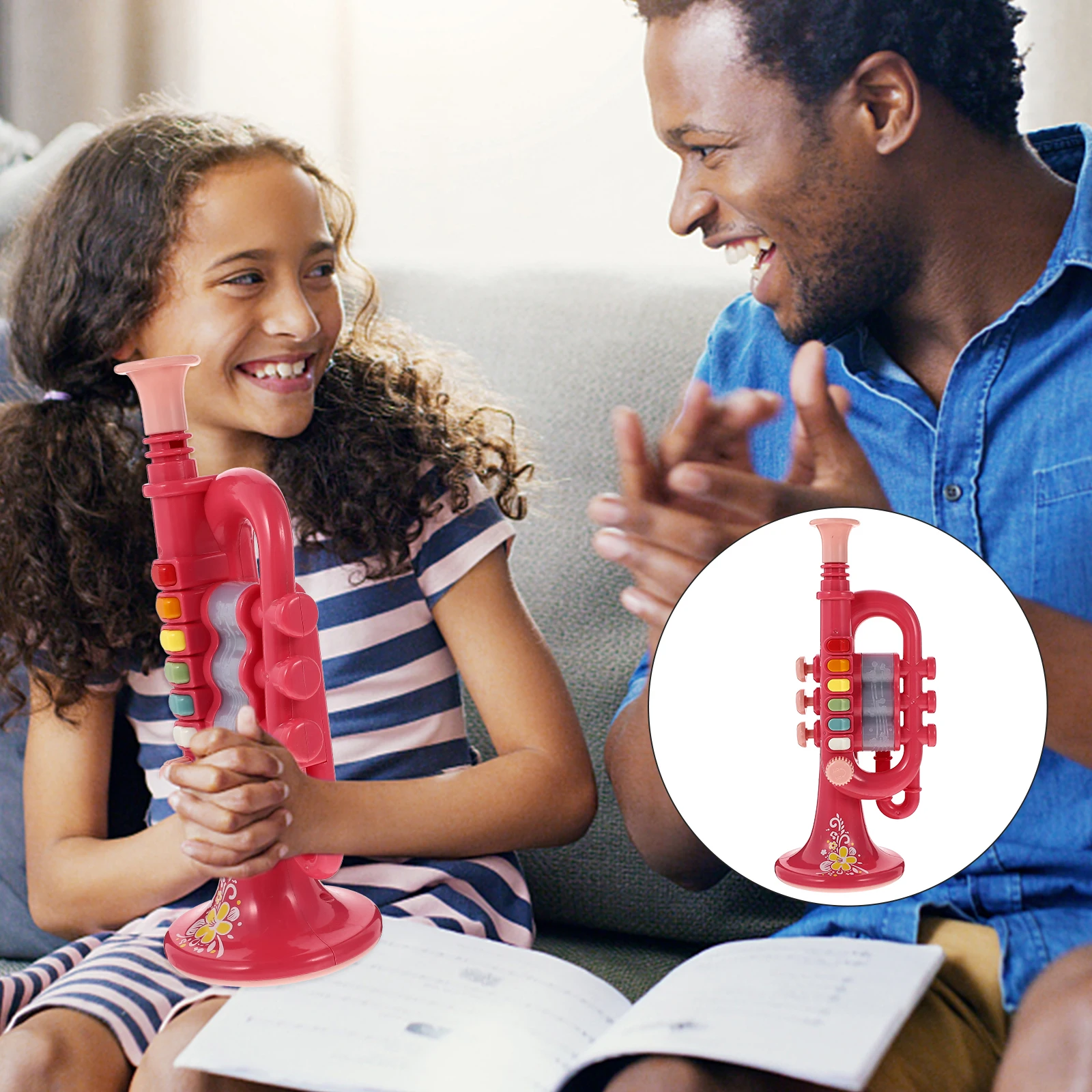 Kinder Trompete Instrument Horn Musik Spielzeug Tanzen Saxophon Mädchen Noise Maker Bühne Requisiten Kind Musical Abs Kunststoff Spielzeug Baby