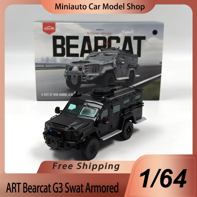 

In Shock Mini Visual Art 1:64 Bearcat G3 Swat Armored Vehicle Diecast Model W/ 5 Figures & K9 Black/Grey Toys Gift Boy Christmas