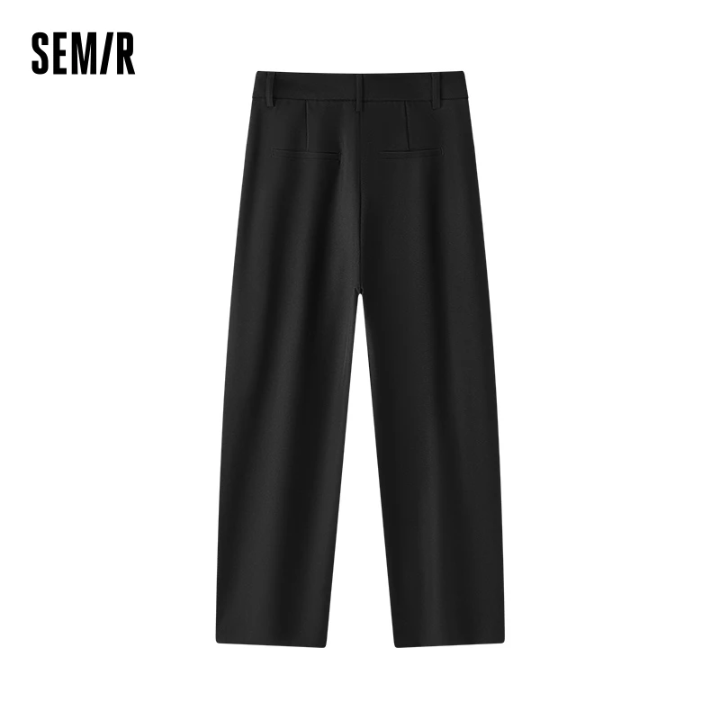 Semir Casual Pants Women Black Wide-leg Trousers Slimming Commuting Elegant 2025 Spring New Versatile Long Trousers Fashionable