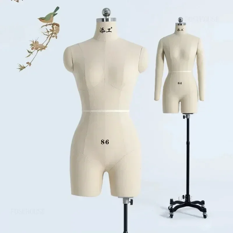 Sewing Linen Cover  Female Mannequins With Legs Home Clothing Designer Bust Tailor Mannequin Dress Display Stand Can Pin