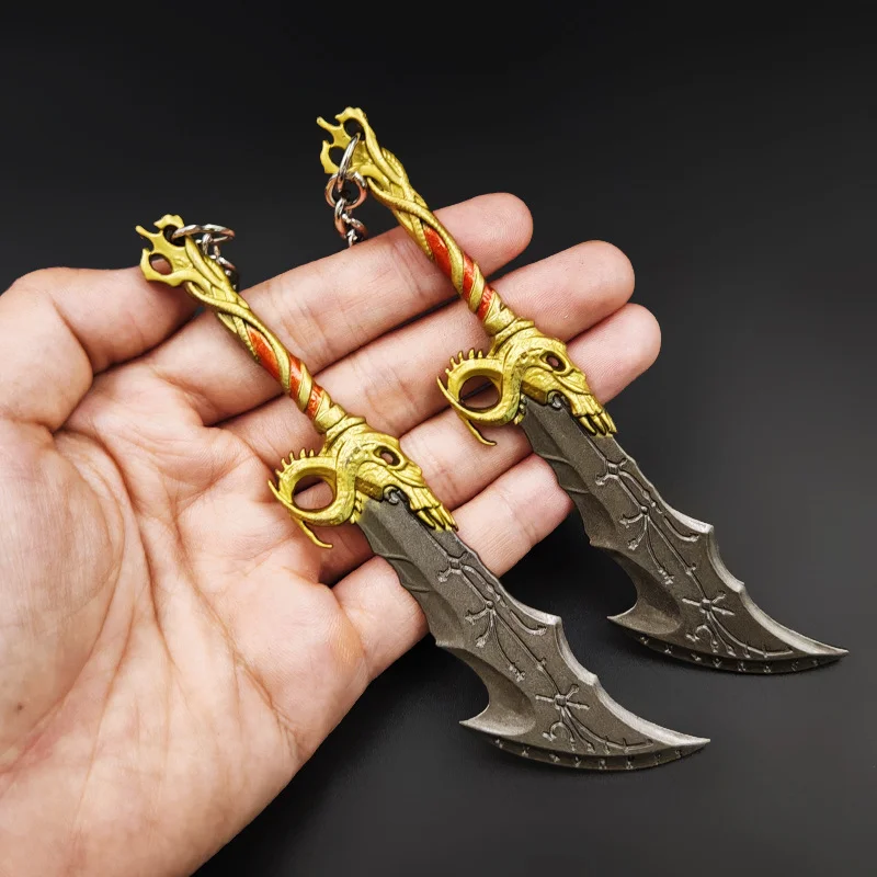13cm God of War Game Peripherals Kratos Blade of Chaos Pairing Metal Model Alloy Ornament Toy Knife Sword Gifts Collections
