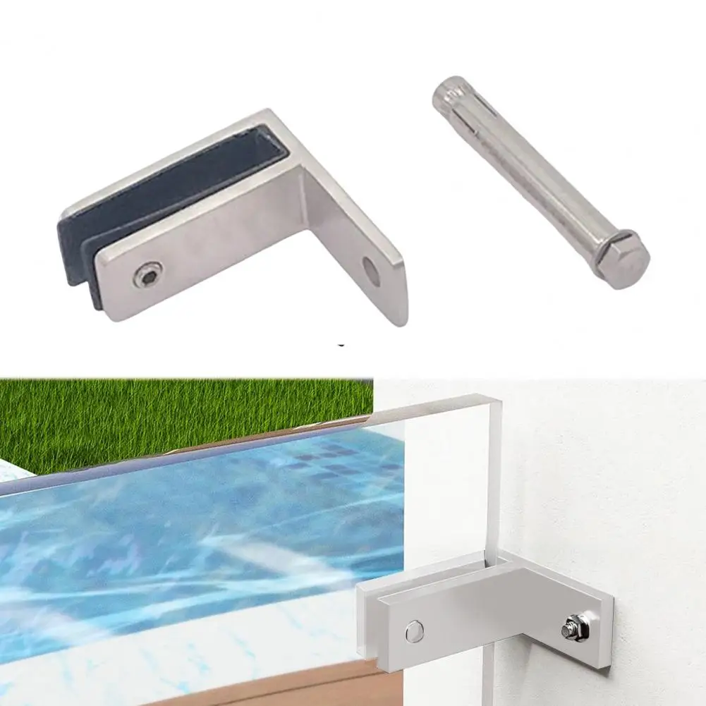Outdoor Glass Railing Clamp 304 Stainless Steel Glass Clip Black Railing Glass Clamp with Rubber Gaskets for Coastal Balustrade image 6