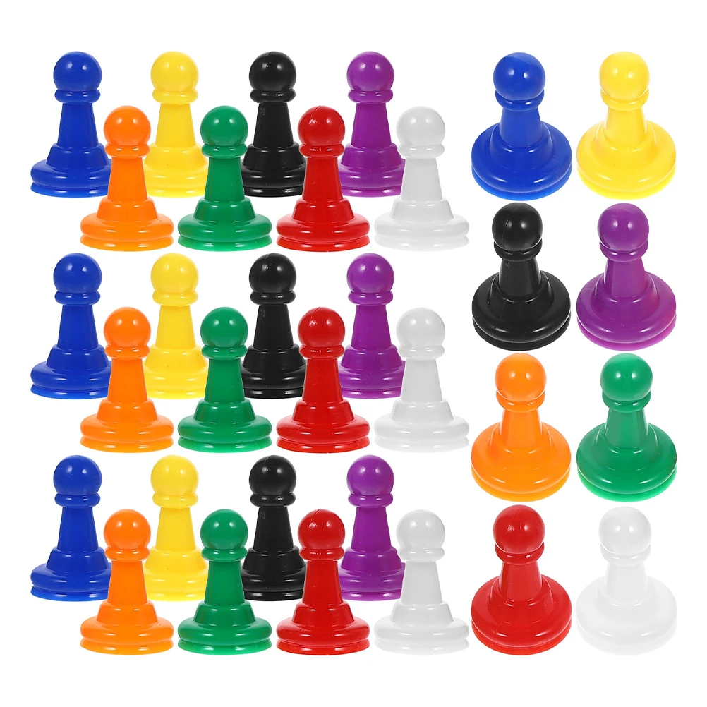 

64pcs Plastic Set Multicolor Pawns For Board Tabletop Markers Party Accessories Lightweight Portable Pieces