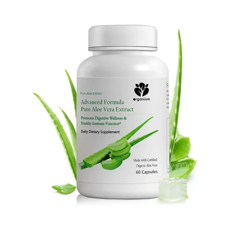 

Organic aloe vera capsules, each containing 160000 milligrams of aloe vera leaves,support intestinal,digestive,and immune health