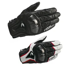 Gants de moto perforés en cuir entier pour hommes, gants d'équitation de vélo de route, gants de motocross respirants, fibre de carbone