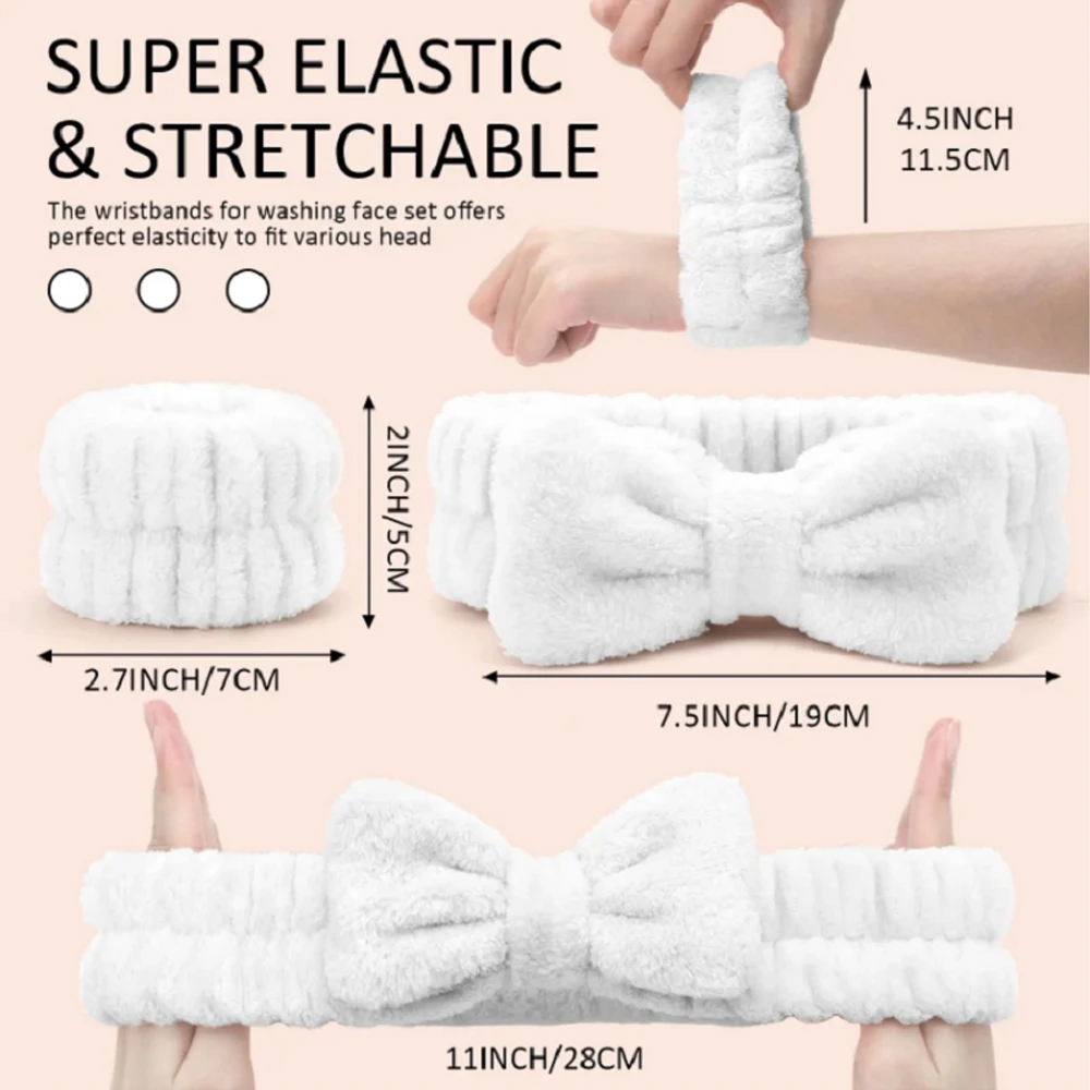 16 قطعة غسل الوجه معصمه مجموعة المرأة عقال الأساور ماصة مقاوم للماء الأساور ماكياج العصابات الشعر خواتم الشعر المرنة #5
