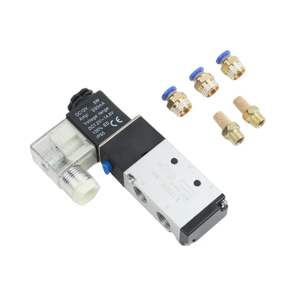 Replace 5 Port Parts Solenoid Valve Pneumatic 2 Position 0-116 PSI Kits BSPT 4V210-08 2018 New Hot Useful  Replace