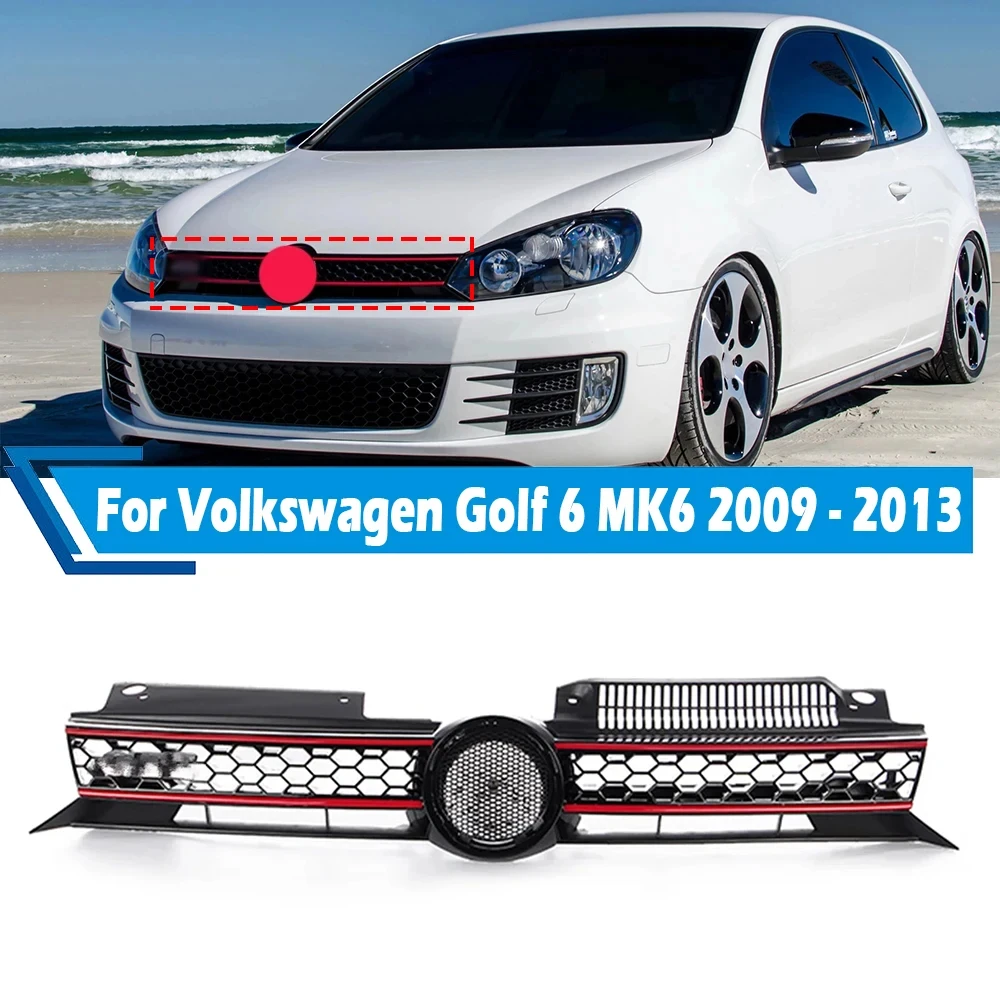 

GTI Style Car Racing Grills Front Grille Honeycomb Bumper Lower Grilles For Volkswagen VW Golf 6 MK6 Non-GTI 2009-2013 Body Kit