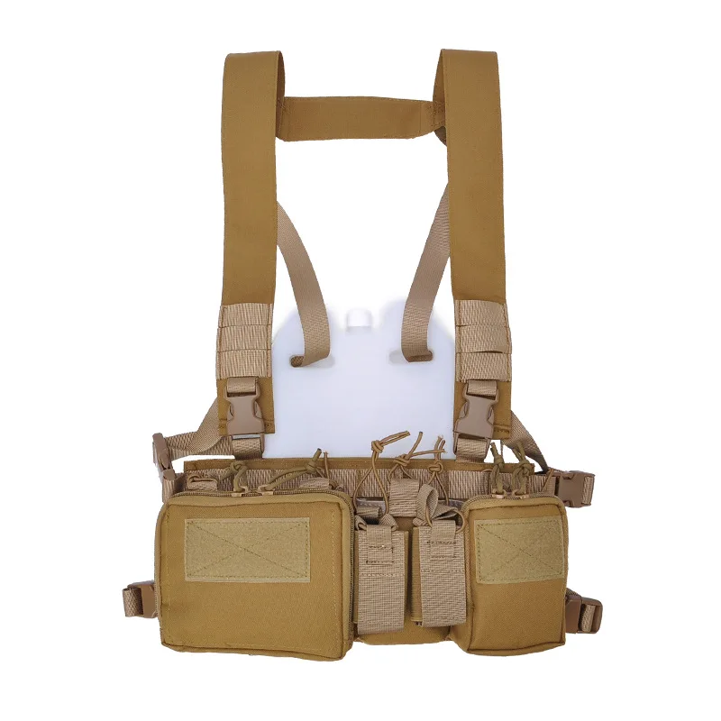 Tático Militar Peito Rig Vest Harness Bag, Rádio Universal Mãos Livres, Bolsa frontal, Mag Carrier, Resgate