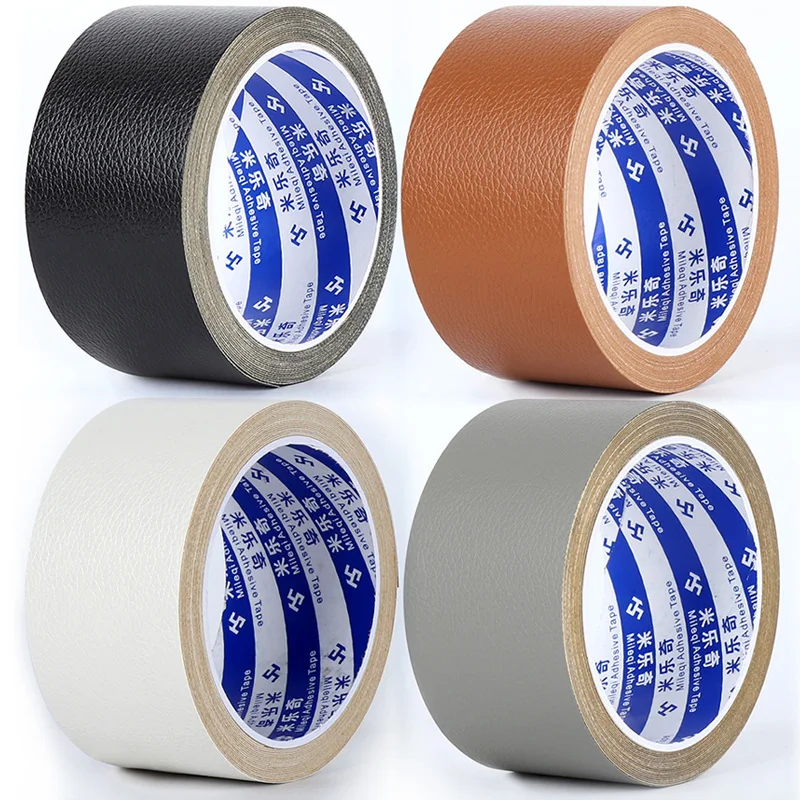 Leather Repair Tape, Self-Adhesive Patch for Sofas, Car Seats, Handbags,Furniture, Drivers Seat, Black Brown White Grey 5cm X 5M