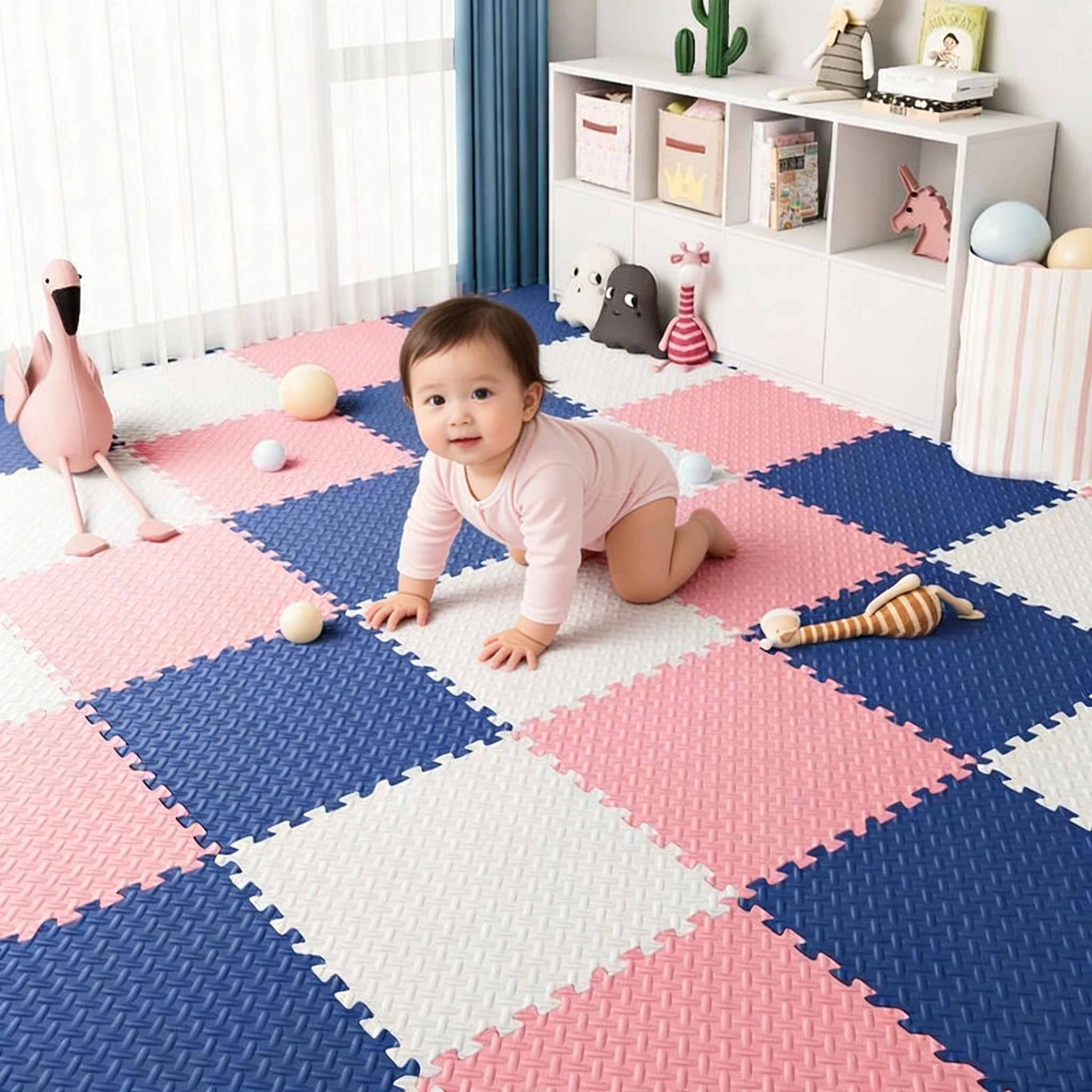 Tapete de Atividades para Bebês 16 Peças - 8 Peças, Tapete de Espuma para Esportes e Fitness 30x30cm, Tapetes Antichoque de Encaixe, Antiderrapantes, 