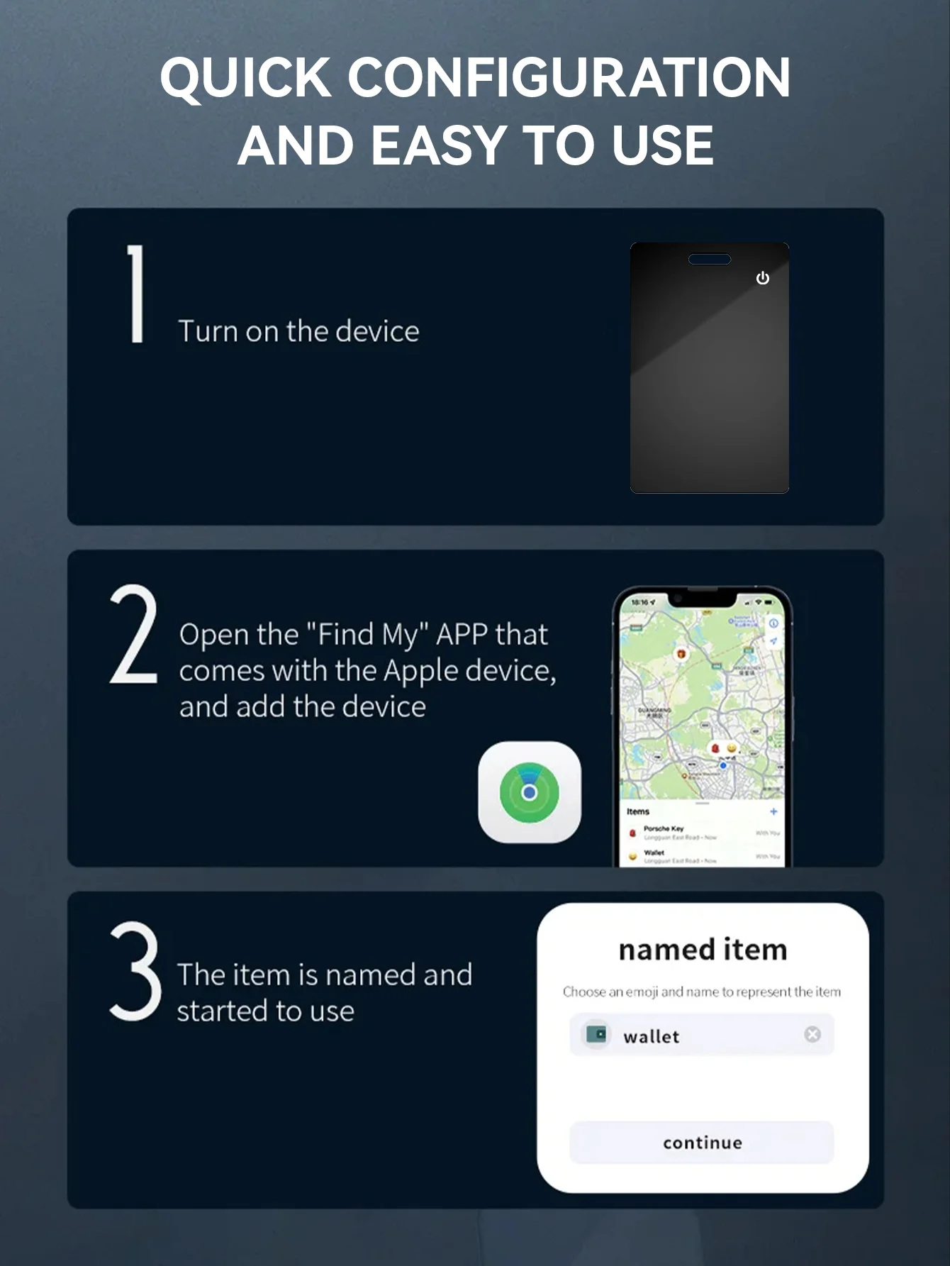 Smart Air Tag Card GPS Tracker, Carteira sem fio Tracking Card, Key Finder, Funciona com a Apple Encontrar, Meu Anti-Lost