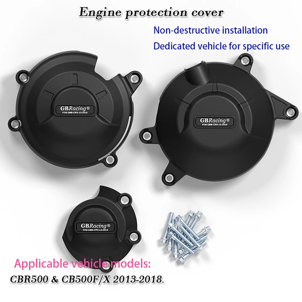 

GBRacing Engine Protection For HONDA CBR500 & CB500F/X Engine Cover Motorcycle Protection Covers Protective Case Set 2013-2018
