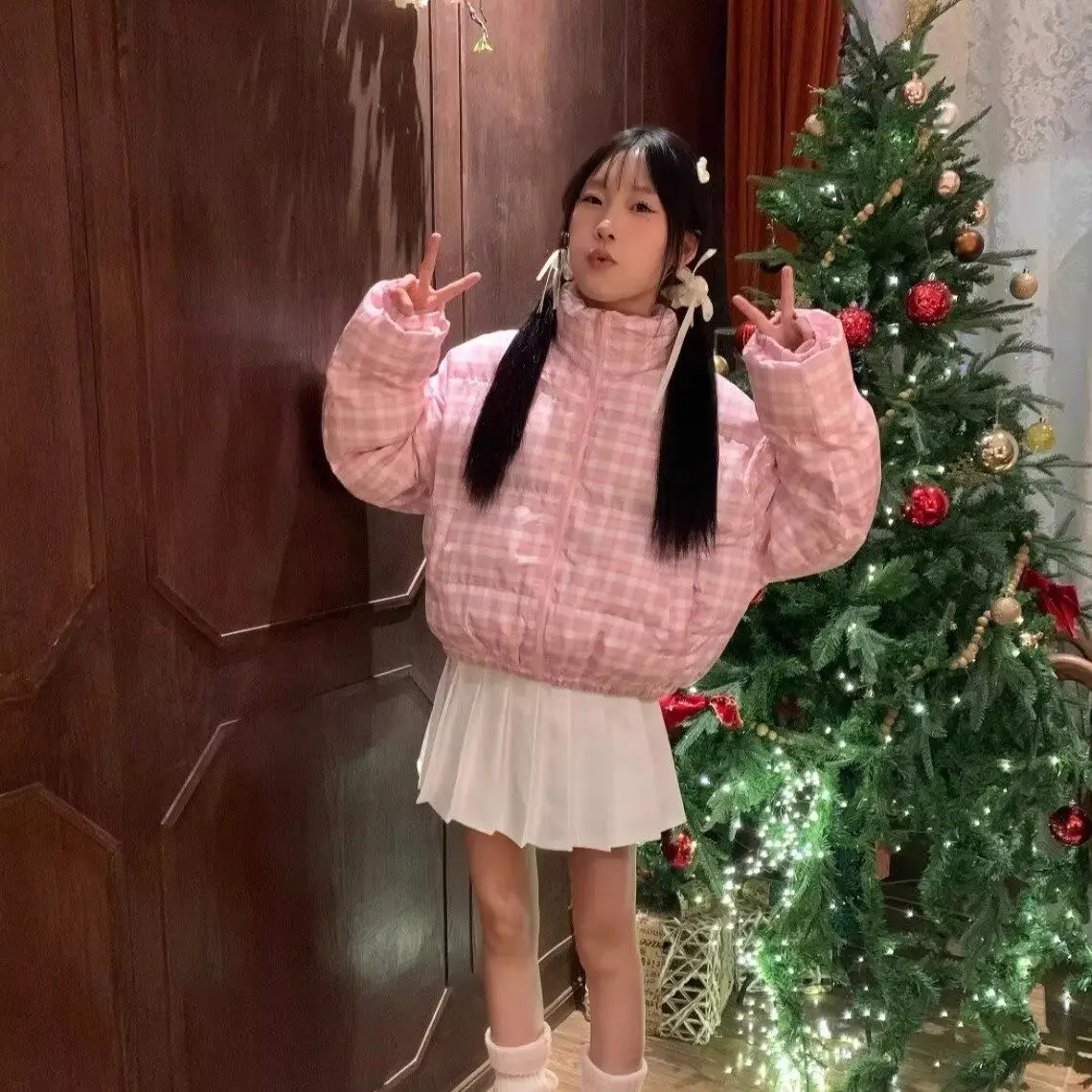 

Parkas Womens Flower Women Coat Autumn Corduroy Lined Buttoned Ribbed Hem Fluffy Students Soft Youthful Relaxed Cleanfit Girls