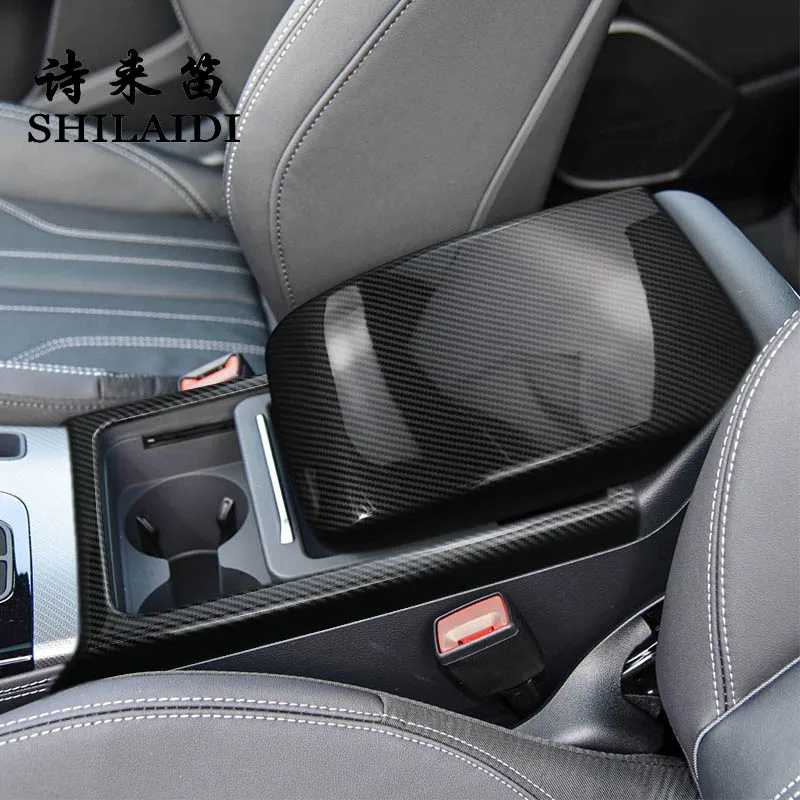 

Carbon fiber Car Styling Central Armrest Storage Box Panel Frame For Audi Q5 FY 2018-2023 Auto repair protection Cover Sticker