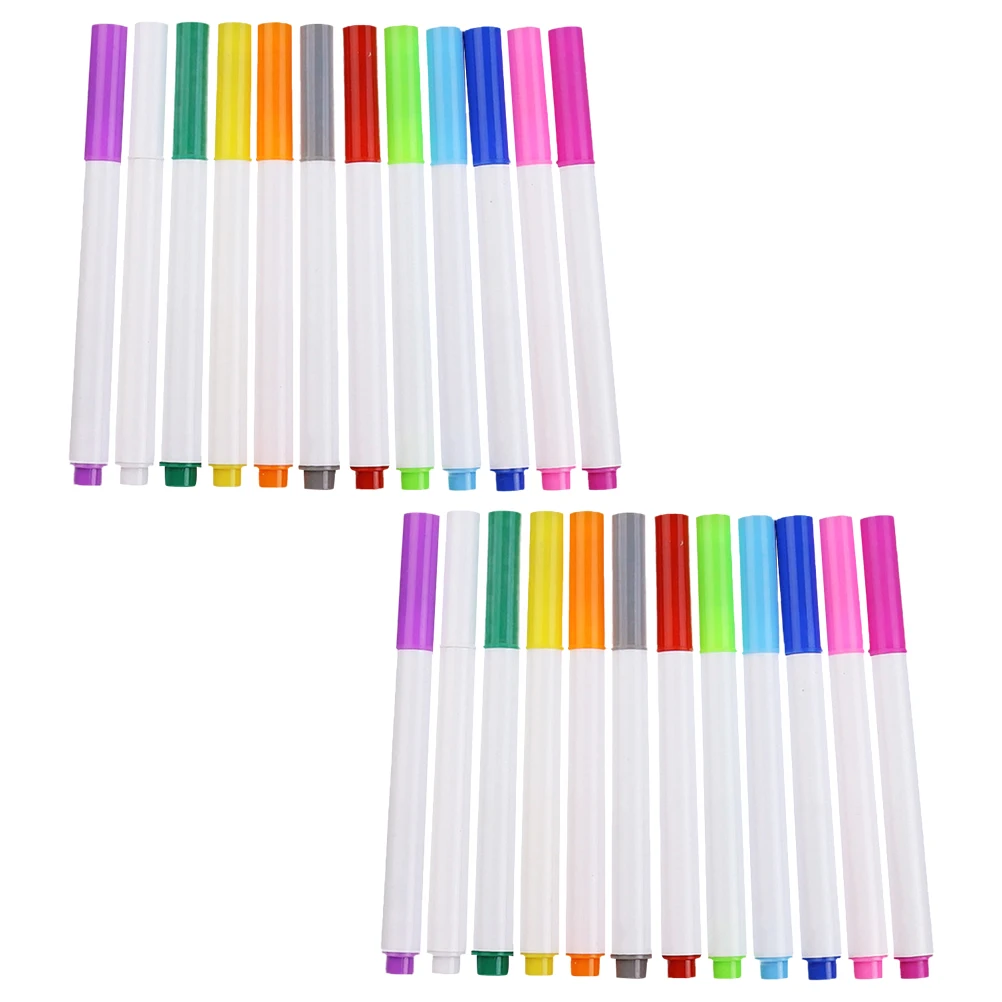 

24 Pcs Colour Pencil Water-soluble Chalk Teaching Chalkboard Dustless Erasable Solid