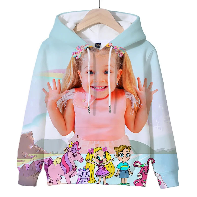 Sudaderas con capucha con estampado 3D de serie Diana para niños, jersey de lana Kawaii para niñas, Tops Y2k, Sudadera con capucha para niñas lindas, ropa para niños, otoño