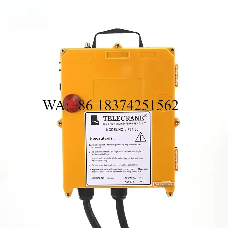 Wmwmnu F24-60 Waterproof Industrial Wireless Remote Control Hydraulic Joystick for Bridge Crane Hoist AC DC 24V