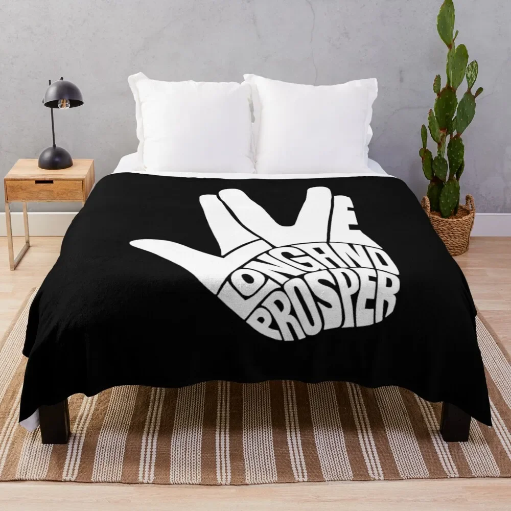 

Star Trek Live Long and Prosper White Throw Blanket Soft Bedroom Blanket for Night Sleeping
