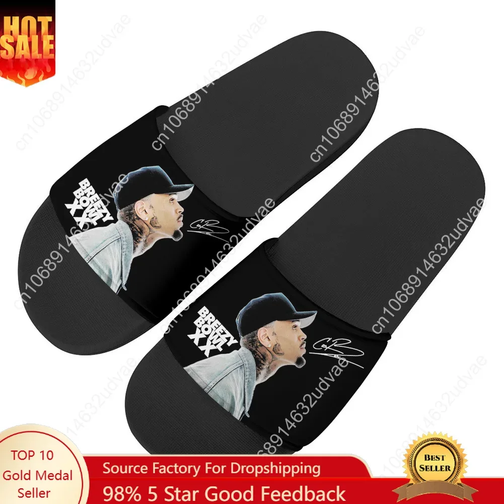 

Chris Brown Sandals Home Slippers Water Shoes Men Women Teenagers Sandal Bathroom Beach Pool Custom Made Summer Slipper