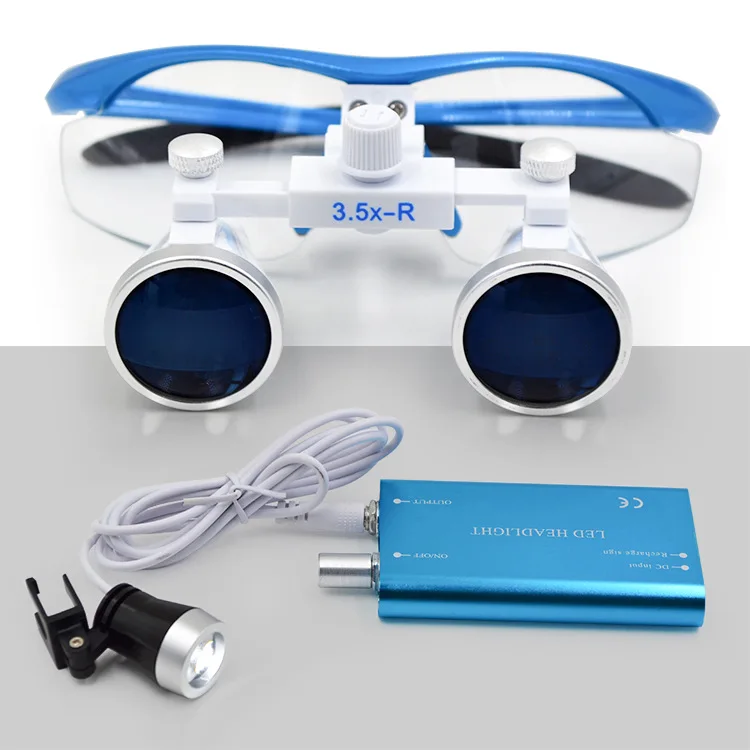 

Dental 2.5X 3.5X Surgical Loupes with LED Magnification Binocular Optical Loupes 5 Color Option