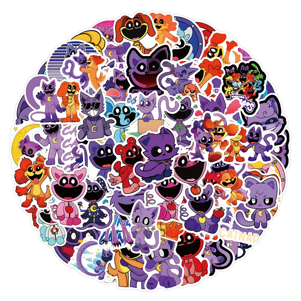 10/30/50/100pcs Cool Smiling Critters Horror Game Anime Stickers Skateboard Laptop Phone Car Waterproof Classics Sticker Kid Toy