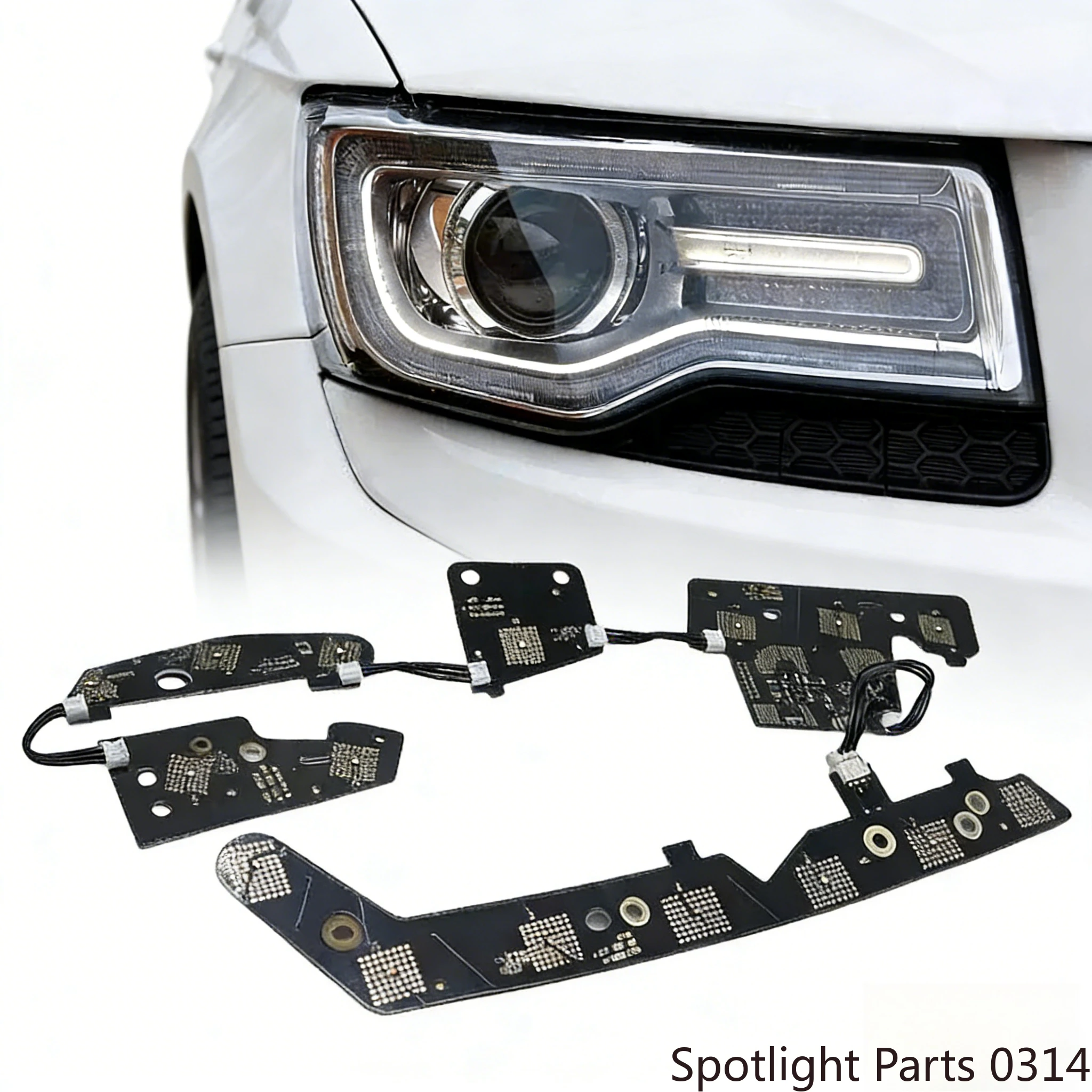 

For JEEP Grand Cherokee WK2 2014-2021 White Light Headlight LED Board Angel Eye Chip Daytime Running Ligtht Car Accessories