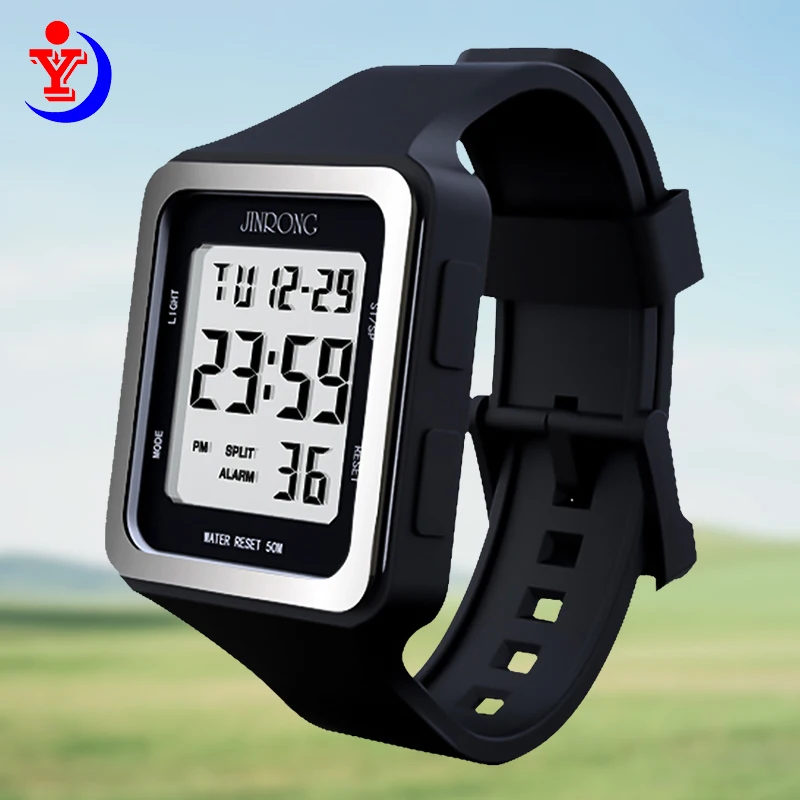 

Женские спортивные часы, спортивные цифровые часы, водонепроницаемость 50 м, большой цифровой дисплей, квадратный циферблат