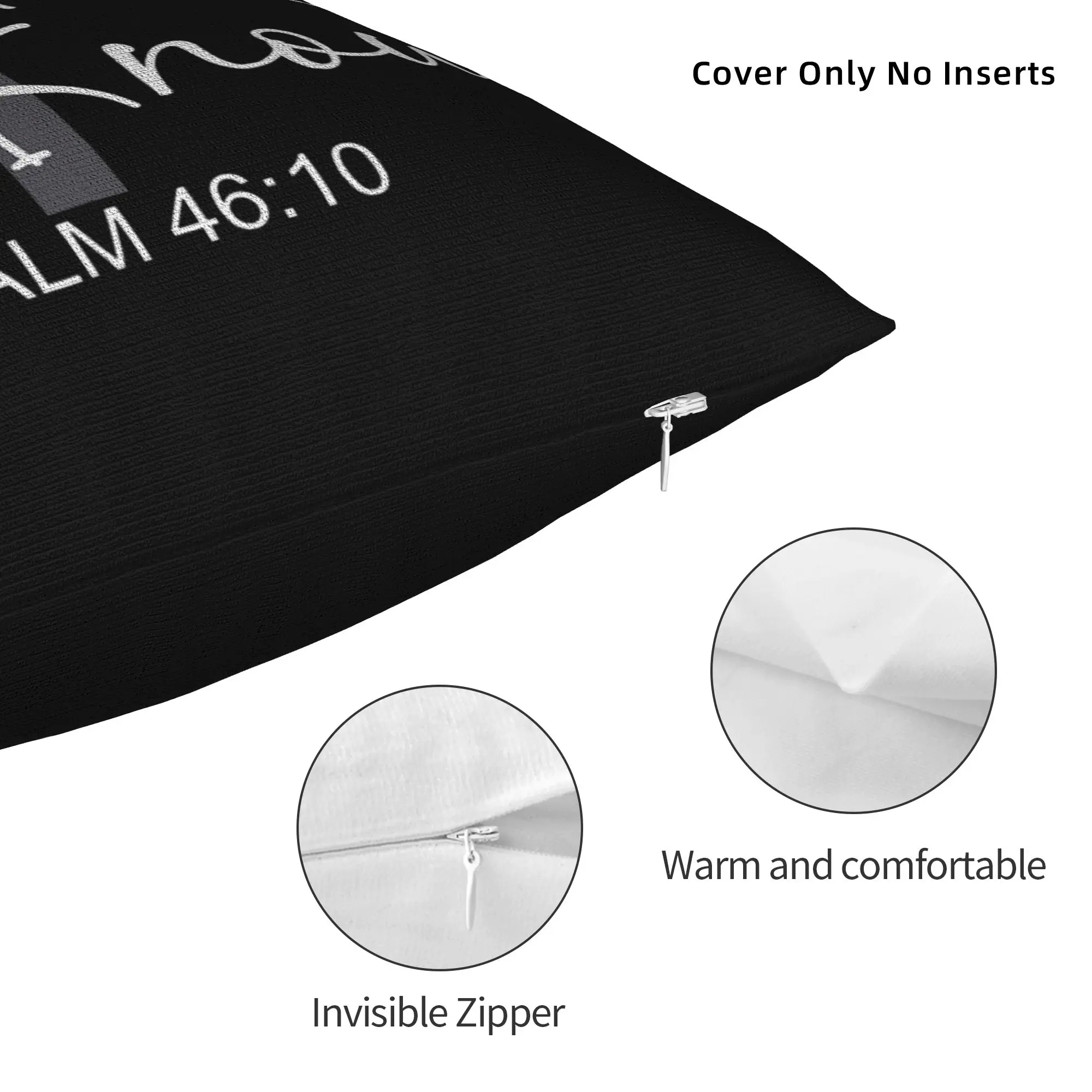 Be Still And Know Psalm 46:10 Pillowcase Printed Polyester Cushion Cover Christian Verse Throw Pillow Case Cover Chair Zippered