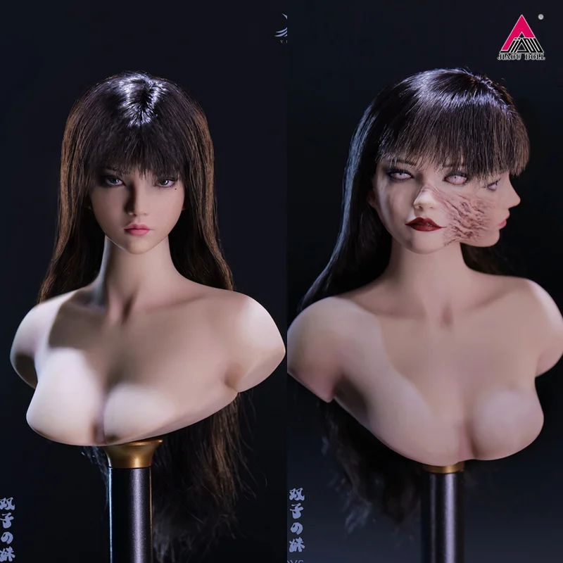 Presale YMTOYS YMT090 1/6 Female Head Sculpt Twin Sister Head Carving Fit 12'' PH Pale Soldier Action Figure Body