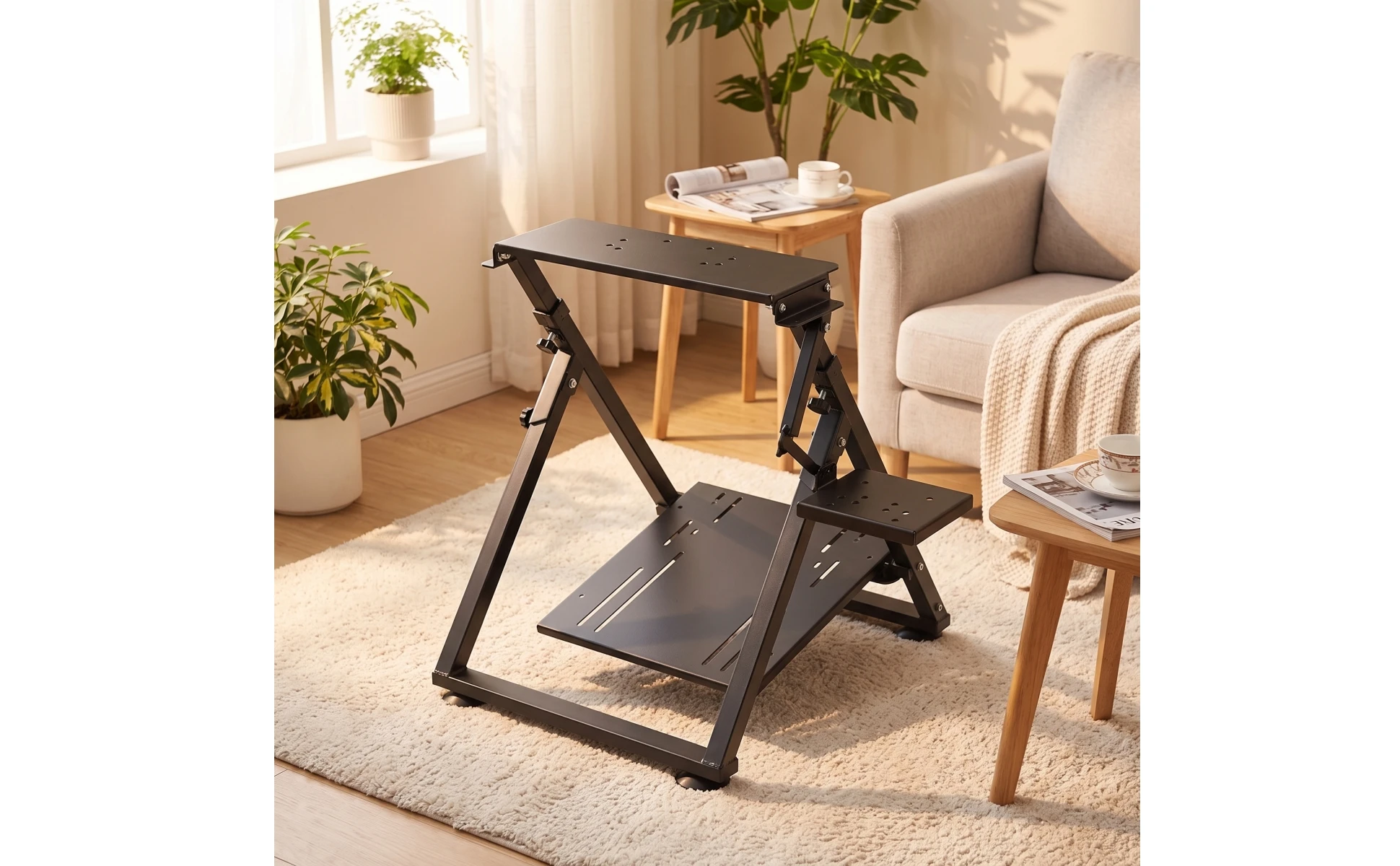 Wheel Stand with Shifter Mount Sturdy Racing Wheel Stand Stable Compact for Gamers, Gaming Room, Bedroom