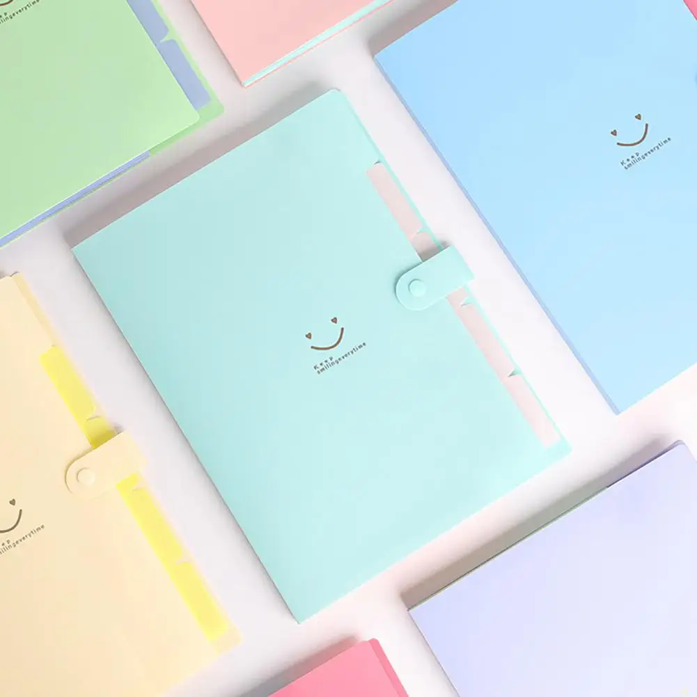 Desk Organization Accessory Multi-layered A4 File Organizer Set for Office Travel Smile Face Design Document Filing for Paper