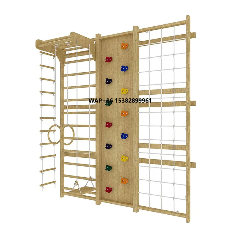 Customizable Wooden Indoor Children's Rock Climbing Wall for Kindergarten and Commercial Amusement Parks Use Durable Design