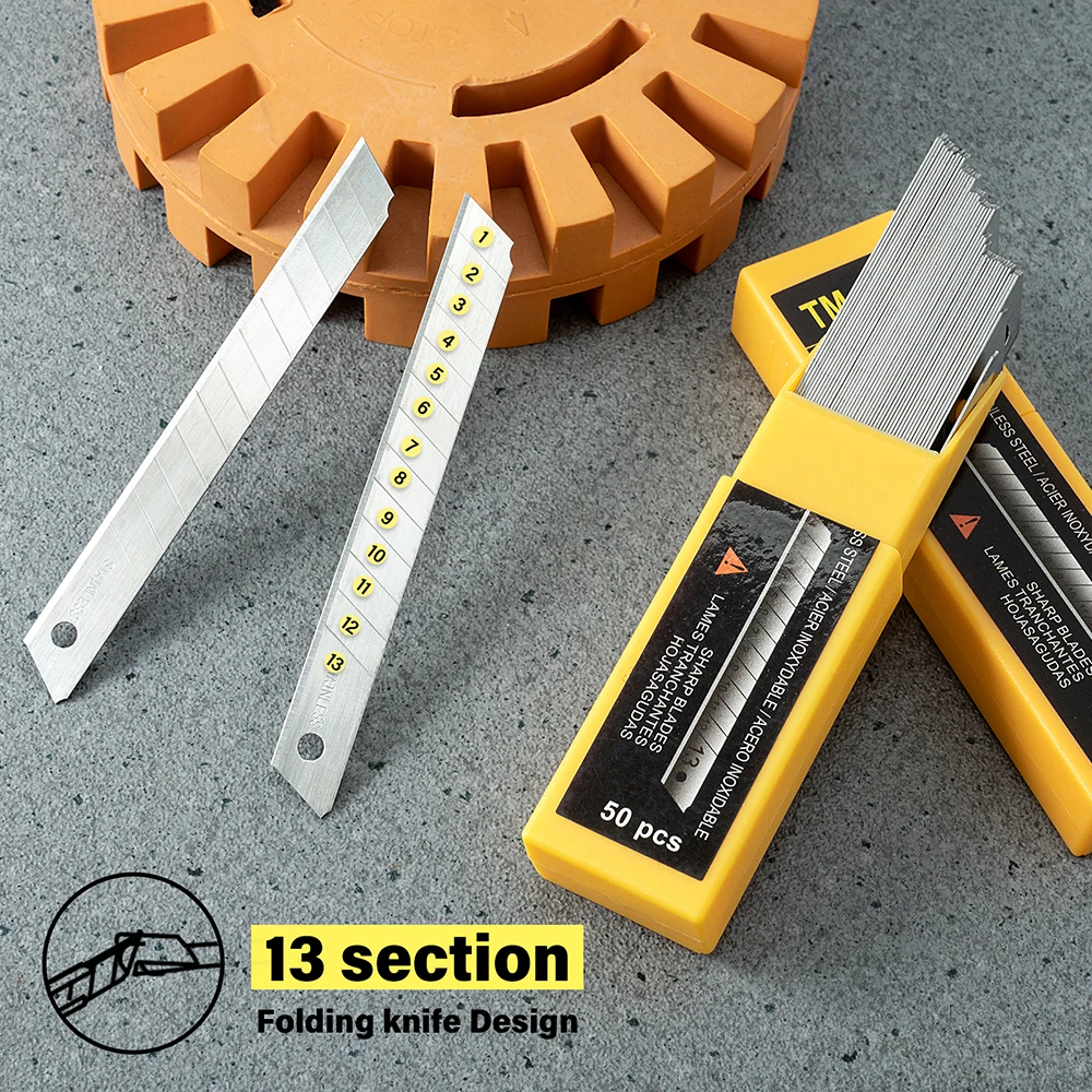 FOSHIO Stainless Steel Replacement Blade For 9mm Utility Craft Art Knife Vinyl Cutting Tool 30/60 Degree Spare Snap Off Blades