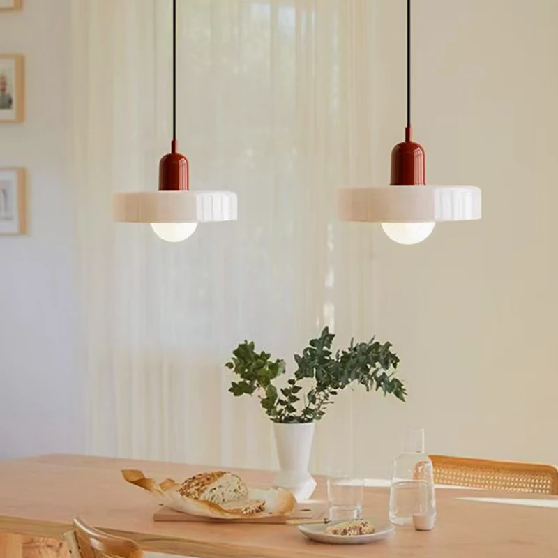 Nordic moderno pingente de vidro luz com led macaron cor lustre para sala jantar quarto cozinha lâmpada pendurada