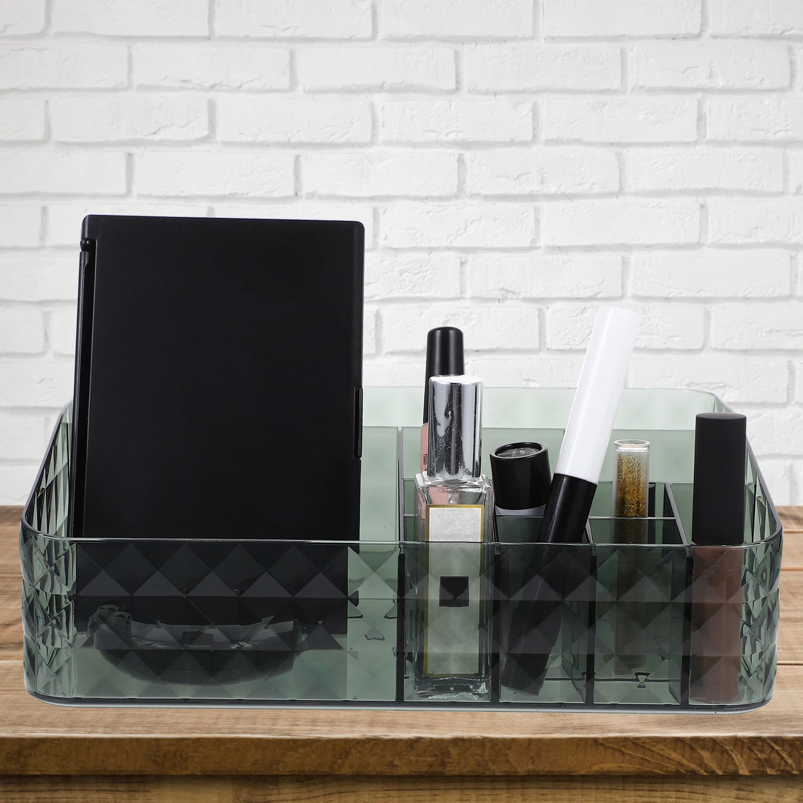 

Transparent Multi compartment Drawer Type Large Capacity Desktop ganizer Green Storage Boxes For Office Use