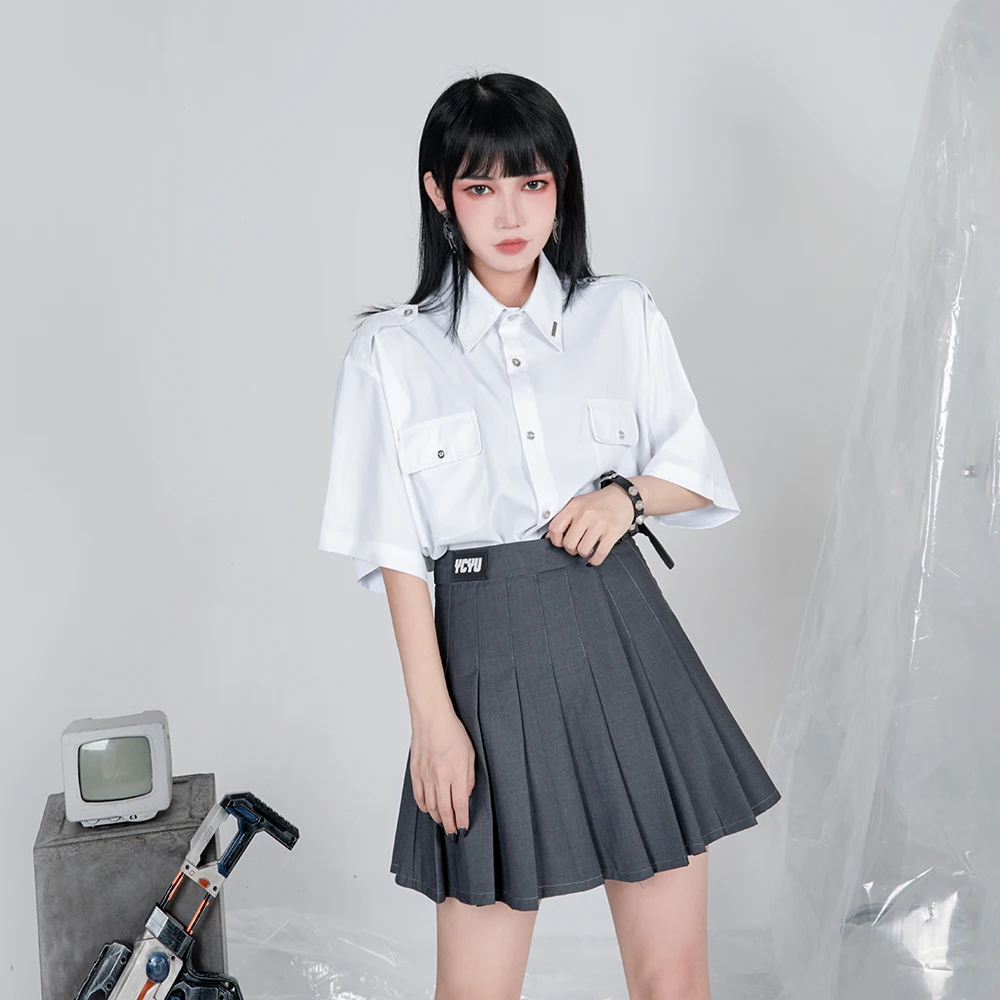 College Style Pleated Skirt Women's High Waist Slim-Fit Elegant Classic Fashion JK A-Line Skirt Hot Girl Club Grey Mini Skirts