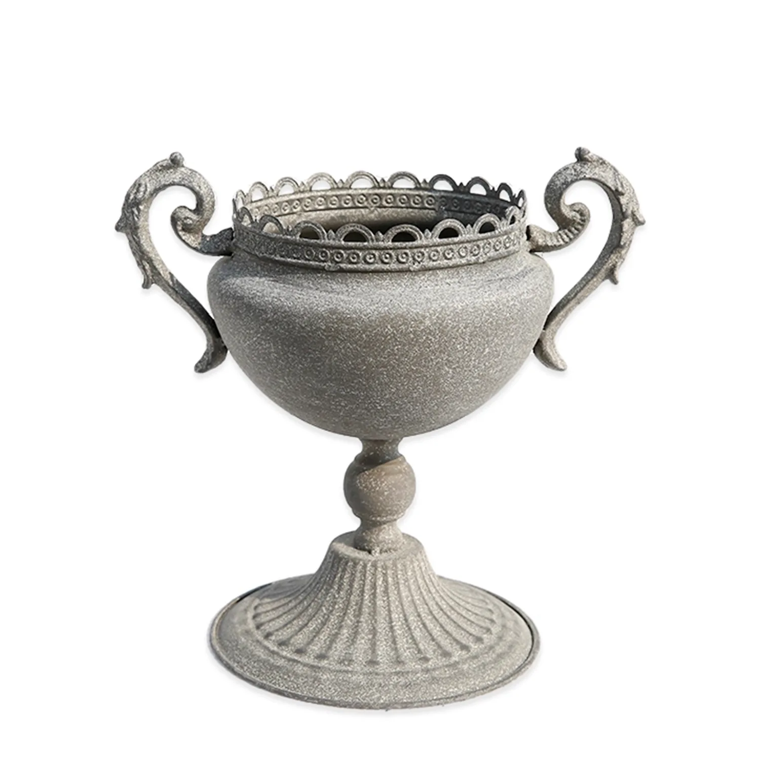 

American gardening trophy flower pot creative retro ornament European home balcony decoration antique and old wrought iron flowe